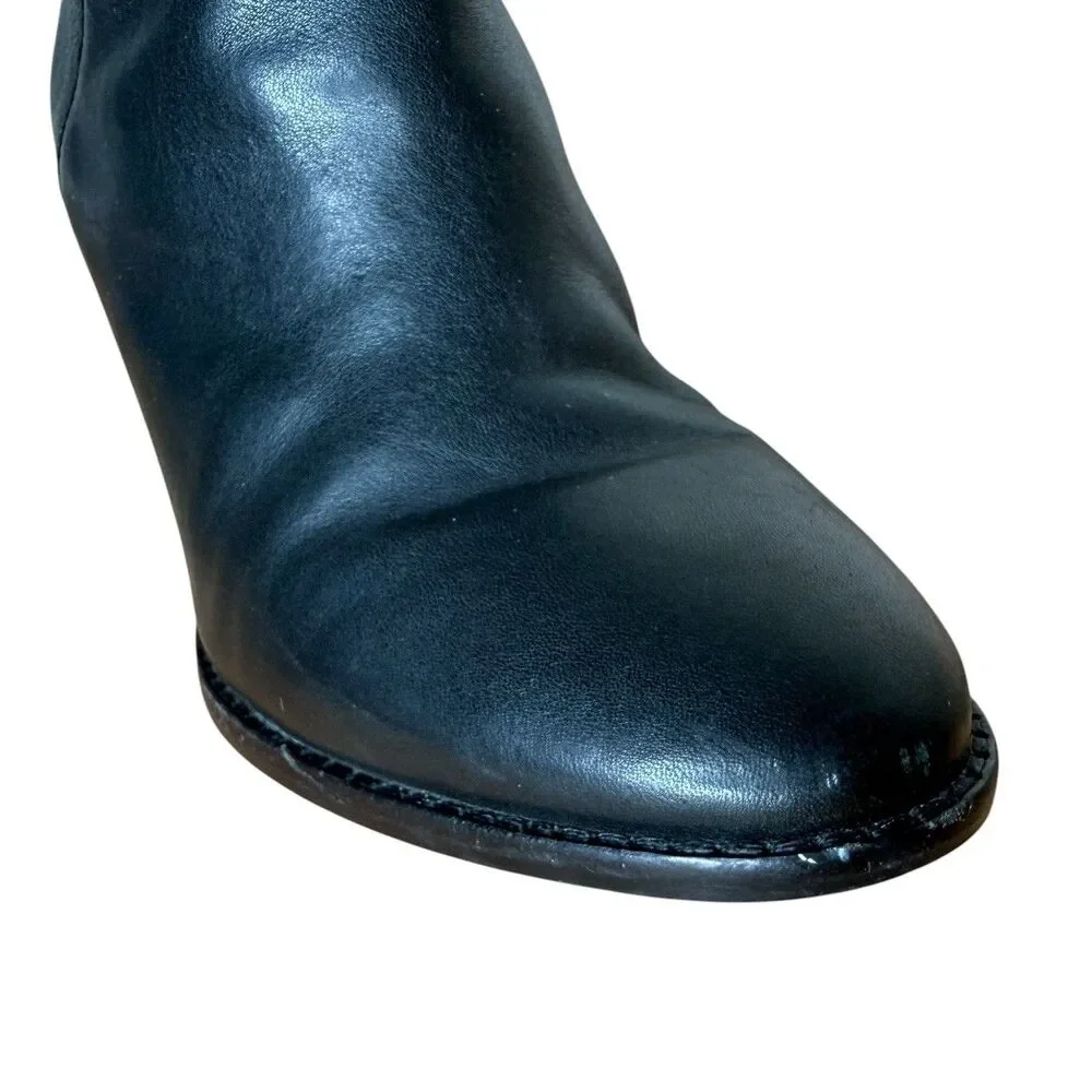 Madewell Women’s Leather Booties Size 7.5 Kelci Heeled Ankle Boots Black Leather